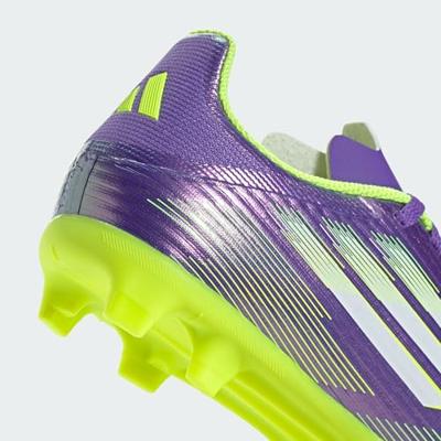adidas F50 League Gras / Kunstgras Voetbalschoenen (MG) Kids Paars Wit Neongeel