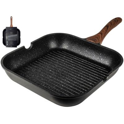 Gusta granito fuerte stone grillpan 28 cm zwart/bruin