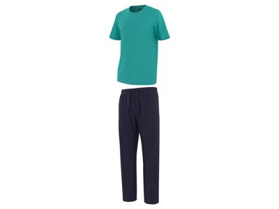 LIVERGY Heren pyjama (Groen/donkerblauw, L)
