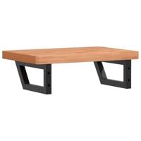 Badkamer wandschap staal en massief beukenhout - thumbnail