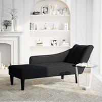 Chaise longue met rechterarmleuning stof zwart - thumbnail