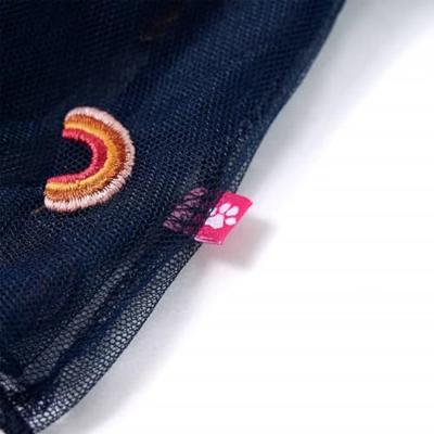 Kinderrokje met tule en regenboog borduursel 116 marineblauw