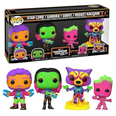 Guardians of the Galaxy Vol.2 Funko Pop Vinyl: Star-Lord / Gamora / Groot / Rocket Raccoon Blacklight
