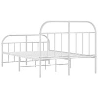 Bedframe met hoofd- en voeteneinde metaal wit 120x200 cm - thumbnail
