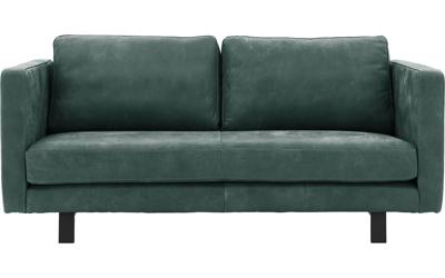 Goossens Excellent Bank Nuance groen, leer, 3-zits, urban industrieel
