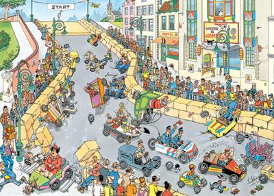 Jan van Haasteren - De Zeepkistenrace Puzzel 1000 Stukjes - thumbnail