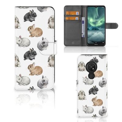 Telefoonhoesje | Met pasjeshouder | voor Nokia 7.2 | Nokia 6.2 Konijntjes