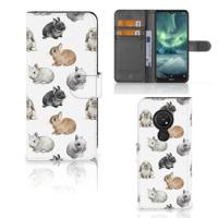 Telefoonhoesje | Met pasjeshouder | voor Nokia 7.2 | Nokia 6.2 Konijntjes - thumbnail