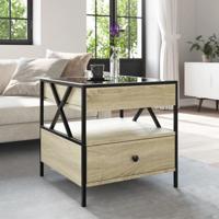 Salontafel met Infinity LED 50x50x51 cm sonoma eikenkleurig - thumbnail