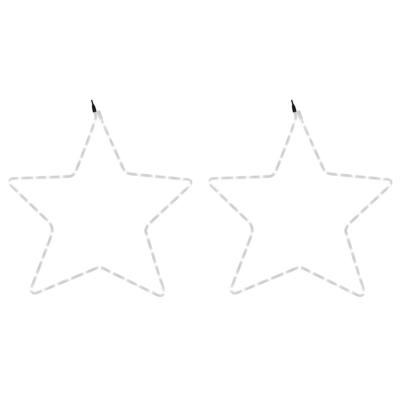 VidaXL Kerstfiguren sterren met 48 led's 2 st 56 cm warmwit