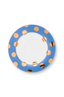 Pip Studio Set/2 Dinerborden Dot Delight Lichtblauw/Goud 26.5cm - thumbnail