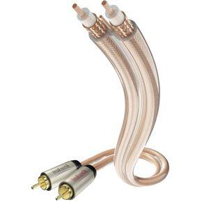 Inakustik 00304115 Cinch Audio Aansluitkabel [2x Cinch-stekker - 2x Cinch-stekker] 1.50 m Transparant Vergulde steekcontacten