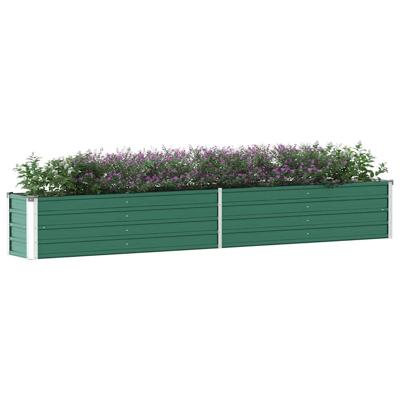 VidaXL Plantenbak verhoogd 320x40x45 cm gegalvaniseerd staal groen