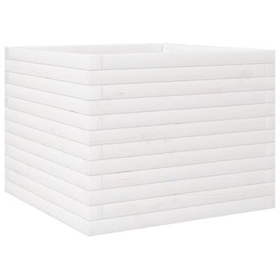 VidaXL Plantenbak 60x60x46 cm massief grenenhout wit