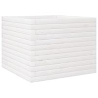 Plantenbak 60x60x46 cm massief grenenhout wit - thumbnail