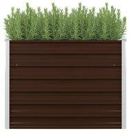 VidaXL Plantenbak verhoogd 100x100x77 cm gegalvaniseerd staal bruin