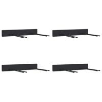 VidaXL Tuingereedschapsrekken 4 st wandmontage staal zwart - thumbnail