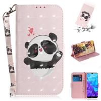3D gekleurde tekening hart Panda patroon horizontale Flip lederen case voor Huawei Y5 (2019)/Honor 8s met houder & kaartsleuven & portemonnee - thumbnail