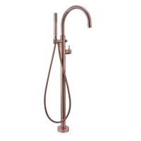 Salenzi Vrijstaande Badkraan Giro Gegalvaniseerd Geborsteld Koper - thumbnail