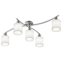 Trio PlafondlampGarda 5-lichts nikkel mat met wit - 605400501 - thumbnail