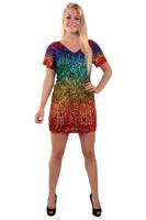 Jurk Pailletten Multi Gekleurd - thumbnail