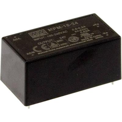 MEAN WELL MPM-15-24 AC/DC-printnetvoeding 24 V/DC 0.63 A 15.1 W