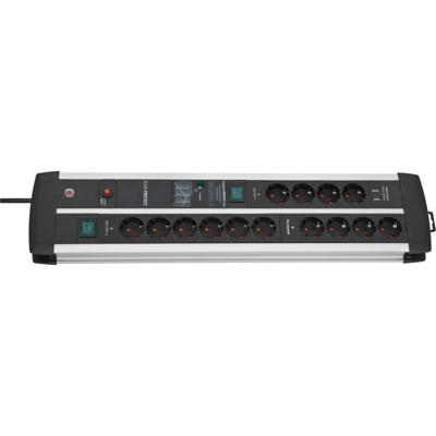 Brennenstuhl Premium-Protect-Line 120.000A Duo stekkerdoos 14-voudig met overspanningsbeveiliging en USB