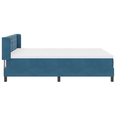 Boxspringbed met Matras Zwart 100x200 cm Fluweel Donkerblauw