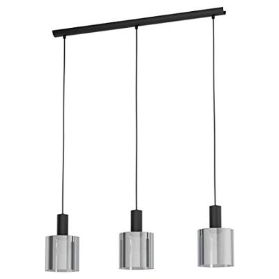 Eglo Smoke glazen hanglampGorosiba 3-lichts zwart met smoke glas - 98753