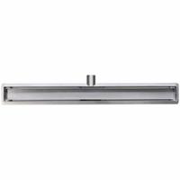 Wiesbaden RVS douchegoot+flens met tegelrooster 110x7 - thumbnail