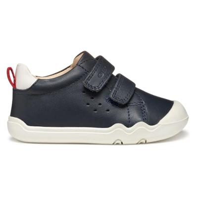 Warme Jungen Leder-Sneakers STEPPIEUP BOY GEOX marineblauw