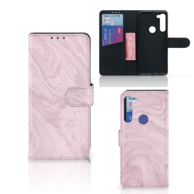 Motorola G8 Power | Bookcase | Marble Pink - Origineel Cadeau Vriendin Motorola G8 Power | Bookcase | Marble Pink - Origineel Cadeau Vriendin