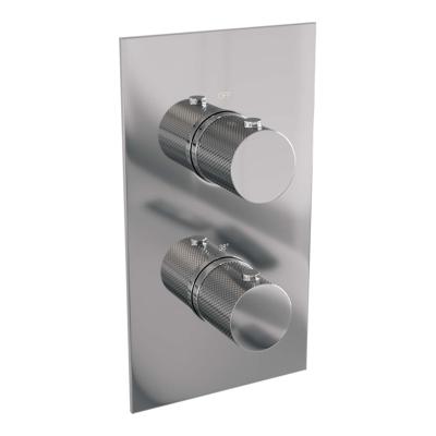 Chrome Carving thermostatische inbouw regendouche 3-weg omstelling SET 41 - 20 cm douchekop - plafondarm - staaf handdouche - doucheslang - geïntegreerde glijstang chroom