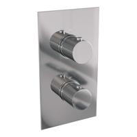 Chrome Carving thermostatische inbouw regendouche 3-weg omstelling SET 41 - 20 cm douchekop - plafondarm - staaf handdouche - doucheslang - geïntegreerde glijstang chroom - thumbnail