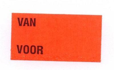 Etiket 3719 fl.rood semi p VAN VOOR 25rl