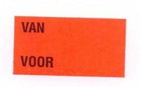 Etiket 3719 fl.rood semi p VAN VOOR 25rl - thumbnail