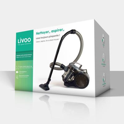Multicycloon stofzuiger - LIVOO DOH105G - 700 W - 2 L - Wasbaar filter - 78 dB - Grijs - thumbnail