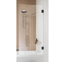 Sealskin I AM badwand 1 delig 850 breed 1600 hoog Mat zwart helder glas met antikalk CSK010855195100 - thumbnail