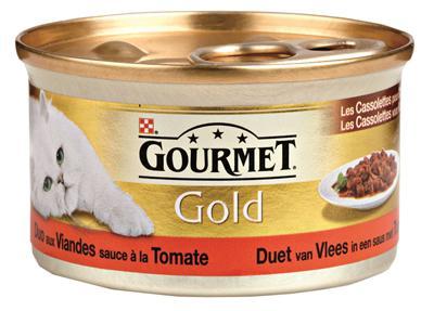 GOURMET GOLD CASSOLETTES DUET VAN VLEES IN SAUS MET TOMATEN 85 GR GOURMET GOLD CASSOLETTES DUET VAN VLEES IN SAUS MET TOMATEN 85 GR
