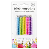 Magische taartkaarsjes 10 stuks op kaart - thumbnail