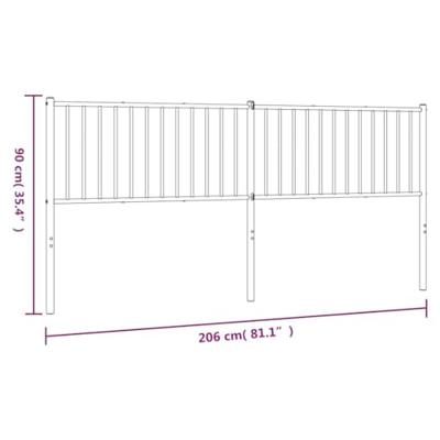 Hoofdbord metaal zwart 206x3x90 cm Hoofdbord metaal zwart 206x3x90 cm