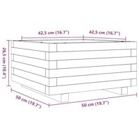 VidaXL Plantenbak 50x50x26,5 cm massief grenenhout wasbruin - thumbnail