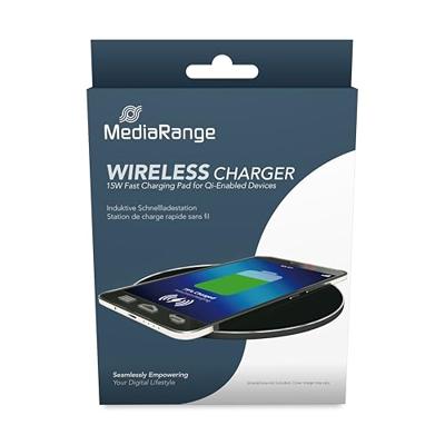 MediaRange MRMA118 oplader voor mobiele apparatuur Smartphone Zwart USB Draadloos opladen Snel oplad