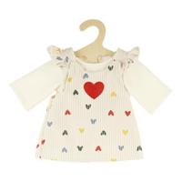 Heless Poppen ribfluwelen jurk hartjesconfetti, 35-45 cm - thumbnail