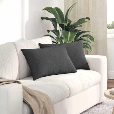 VidaXL Sofa kussens 2 stuks donkergrijs 60 x 40 cm cordstof