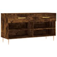 VidaXL Schoenenbank 102x35x55 cm bewerkt hout gerookt eikenkleurig - thumbnail