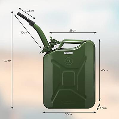 Metalen jerrycan 20L incl. schenktuit , set van 3
