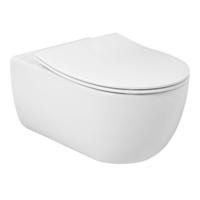 Plieger Wandcloset Pack Kansas Diepspoel Rimless met Slim Zitting 36x54,5 cm Wit - thumbnail