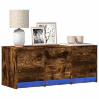 Tv-meubel met LED 97x34x40 cm bewerkt hout gerookt eikenkleur - thumbnail