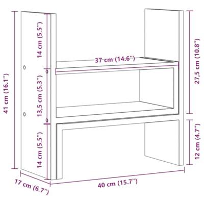 Bureau organiser 40x17x41 cm bewerkt hout zwart - thumbnail
